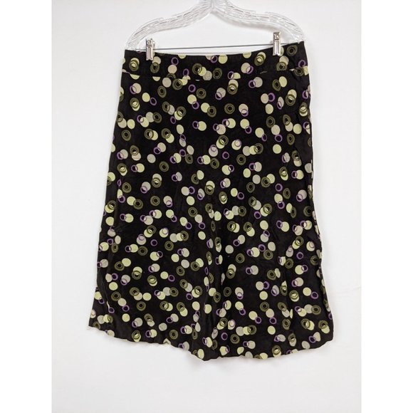CJ Banks Christopher Brown Skirt Polka Dot Size 12 Green Modest Womens Corduroy - Picture 3 of 6